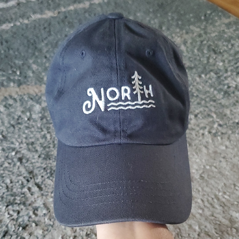 Navy Blue 'North' Embroidered Cap